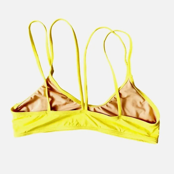 NEW VYB Women’s Size Large Yellow Crossback Bikini Top - Picture 4 of 5